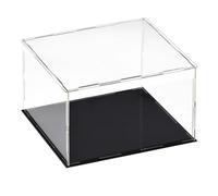 Recogwood Acrylic Clear Display Case, 30 x 30 x 25cm Assemble Countertop Box Cube Organizer Stand Dustproof Protection Showcase with Black Base for Action Figures Toys Collectibles