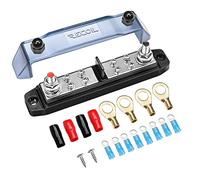 RECOIL BBPG5 Busbar Positive and Negative 2 x 5/16” Studs and 8 x #8 Screw Terminals Power Distribution Block with Ring Terminals
