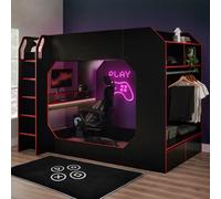 Recoil Boss Pod Small Double Gaming High Sleeper With Storage Black & Red