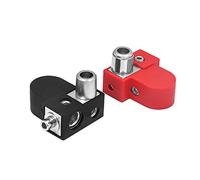 Recoil BTO Solid Brass Positive Negative Battery Terminals Clamps with Adaptor Collars, 1X0/2/4 Gauge & 1X4/8 Gauge Outputs, Top-Mounted or Side-Mounted Power Ring Provision and OEM Post Adapter