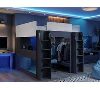 Recoil Dante Twin Gaming High Sleeper With Desk & Wardrobe