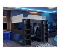 Recoil Dante Twin Gaming High Sleeper with Desk & Wardrobe in Dark Grey | Size: Single Recoil Dark Grey Single
