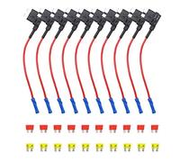 Recoil FT1-10 10 Pack 12V Car Add-a-Circuit Fuse Tap Adapter ATO ATC Blade Fuse Holder with 10pcs 10A,20A Fuses