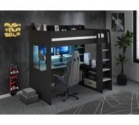 Recoil Kyrk Gaming High Sleeper Bed in Black | Size: Single Recoil Black Single