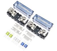 RECOIL MFHA-2 2 Packs Fuseholder 0/2/4 Gauge Modular Inline ANL & Mini-ANL Fuse Holders with Jumper Bars to Create Distribution Block Fuse and Negative Combo Blocks