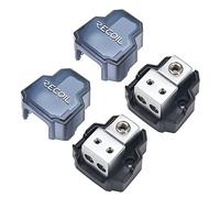 RECOIL SDB12P Mini Power Distribution Block 4/8 to 8/10 AWG 2 Way 2 Pieces | 25/10mm² Input, 2x 10/6mm² Outputs, Set of 2, Mini Splitter - for Car Audio Amplifier