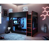 Recoil Shuttle LED Gaming High Sleeper Small Double in Black Recoil Black Small Double
