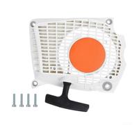 Recoil Starter Assembly Compatible With Ms261 Ms261c Ms271 Ms271c Ms291 Ms291c Chainsaws Replaces 1141 080 2100 1141 080 2104 Pull Start Kit White Plastic Housing With Screws For Garden Tools