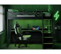 Recoil Ultimate Vivid Single Highsleeper With Desk Charcoal & Green