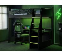 Recoil Ultimate Vivid Small Double Highsleeper With Desk Charcoal & Green
