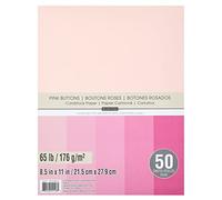 Recollections 50 Sheets Pink Buttons 8.5” x 11” Cardstock Paper - Acid and Lignin Free Paper for Scrapbooks, Arts & Crafts - 1 Pack