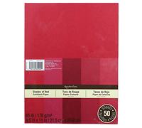 Recollections Cardstock Red 5 Shades 50 Sheets 8.5x11