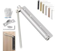 Recollectk Automatic Door Self-Closing Hinge,Accustomedtoit Auto Door Closers for Home,Adjustable Universal Stainless Steel Quiet Self Closing Hinges Easy Installation (Silver)