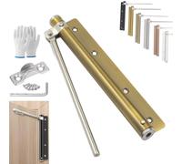 Recollectk Automatic Door Self-Closing Hinge,Accustomedtoit Auto Door Closers for Home,Adjustable Universal Stainless Steel Quiet Self Closing Hinges Easy Installation (Gold)