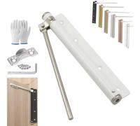 Recollectk Automatic Door Self-Closing Hinge,Accustomedtoit Auto Door Closers for Home,Adjustable Universal Stainless Steel Quiet Self Closing Hinges Easy Installation (White)