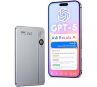 RECOLX AI Voice Recorder, App Control, Transcribe & Summarize with 71 Pro Templates, Deep AI Analysis, Record Anytime Anywhere for Meetings, Work, Lectures, 112 Languages,Grey