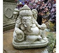 Reconstituted Stone Reclining Ganesh Statue | Vintage Oriental Garden Ornament