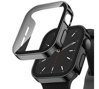 Recoppa 2 Pack Hard Case Compatible for Apple Watch 40mm Series 6 SE 5 4 with Tempered Glass Screen Protector, Black Ultra-Thin Durable Water-Repellent Cover for iWatch Black*2