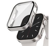 Recoppa 2 Pack Hard Case Compatible for Apple Watch 41mm Series 7 with Tempered Glass Screen Protector, Ultra-Thin Durable Protective Cover for iWatch 41mm Starlight/Starlight