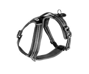 Record - Action Alps Dog Harness - Black - Size S - Material: Nylon Braided with Reflective Bands 3M ScotchLite - Circumference 48-57 cm