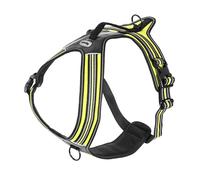 Record - Action Alps Dog Harness - Yellow - Size M - Material: Nylon Braided with Reflective Bands 3M ScotchLite - Circumference 60-72 cm