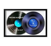Record Album Frame,Vinyl Record Album Frame,14"x22"Record Frame,Jukebox Vinyl Frame Display,LP Record Album Frame,Double Vinyl Record Display Stand,Holds 2 12.5x12.5 Inch Records And Album.