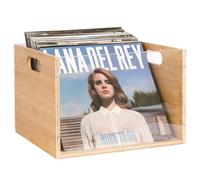 Record Album Storage Crate, Bamboo & Acrylic Vinyl Record Crate, Multifunctional Visible Record Holder Crate with Handle, Great for Storing Vinyl Record LP's/Albums Hanging Letter Size Folders Toy