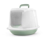Record Arena+ Closed Cat Litter Tray with Handle and Filter, Green, 57 x 39.5 x 38 cm, Plastic Toilet Modern Design, Easy to Clean, Made in Italy
