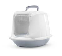 Record Arena+ Closed Cat Litter Tray with Handle and Filter, Blue, 45 x 36 x 31.5 cm, Plastic Toilet Modern Design, Easy to Clean, Made in Italy