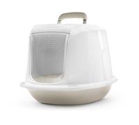 Record Arena+ Closed Cat Litter Tray with Handle and Filter, Taupe, 45 x 36 x 31.5 cm, Plastic Toilet Modern Design, Easy to Clean, Made in Italy