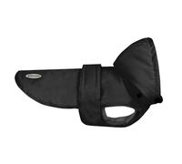 Record - Brumy Waterproof Dog Coat with Removable Hood. Warm and durable waterproof jacket perfect for protecting your dog from rain and cold |Black, XS - Back length 30cm