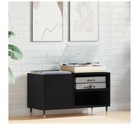 Record Cabinet Ample Storage 85 x 38 x 48 cm Black Oak Engineered Wood