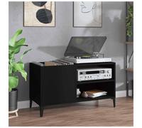 Record Cabinet Black Engineered Wood 84.5x38x48 cm Vinyl Storage Shelf -ModernXL