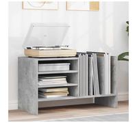 Record Cabinet Concrete Grey 78.5x35x45cm Engineered Wood 6-Shelf Vinyl Storage