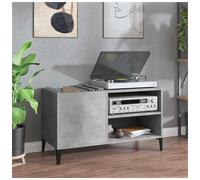 Record Cabinet Concrete Grey Engineered Wood 84.5x38x48cm Vinyl Storage -Shelves