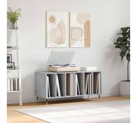 Record Cabinet, Concrete Grey, Made of Wood Material with Iron Legs, 100 x 38 x 48 cm, Spacious Record Cabinet for Living Room, Sturdy Top Plate for Turntables