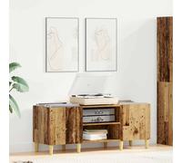 Record Cabinet Old Wood 121 x 38 x 48 cm Engineered Wood 2-Shelf Vinyl Organizer