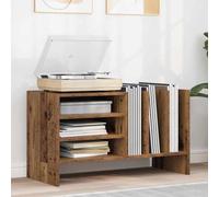 Record Cabinet Reclaimed Wood Material 78.5 x 35 x 45 cm with 6 Shelves Compact Space Saving for Living Room Storage and Storage Space Modern Versatile