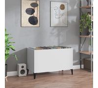 (white) vidaXL Record Cabinet Office Vinyl Storage Cabinet Sideboard Engineered Wood