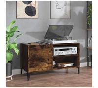 Record Cabinet Smoked Oak Engineered Wood 84.5x38x48cm Vinyl Storage 1 Shelf DIY