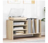 Record Cabinet Sonoma Oak 78.5x35x45cm Engineered Wood 6-Shelf LP Storage Modern