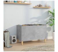 Record Cabinet Vinyl Storage Concrete Grey 74.5x38x48cm Engineered & Eucalyptus