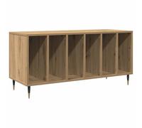 Record Cabinet with Shelf Artisan Oak 100 x 38 x 48 cm Modern Wood Lowboard Living Room Storage Space Phono Cabinet Hifi Media Console Compact Durable