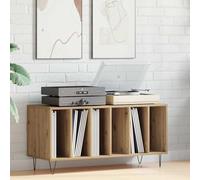 Record Cabinet with Shelf, Artisan Oak Made of Wood Material, 100 x 38 x 48 cm, with 6 Shelves, Sturdy Steel Legs, Modern Design for Living Room, Space-Saving and Durable