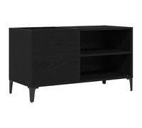 Vidaxl Black Oak Engineered Wood 84.5 X 38 X 48 Cm Lp Storage Cabinet, Black