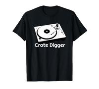 Record Collecting Vinyl Crate Digger Value Graphic T-Shirt, Men, Black, L