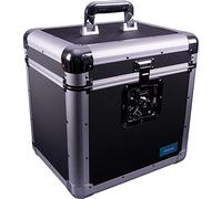 Record Collectors & Old School DJs Euro Style Flight Album Case & Vinyl Storage Unit for 70 Records - Black