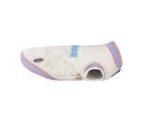 Record - College Dog Coat, Quilted and Padded Coat with Leash Hole, Velcro Closure and Adjustable Elastic Bands for Practicality | Beige/Lilac, 2XS - Back Length 25cm
