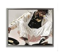 Record Dance DJ Music, 24 x 30 Inch Canvas in Floater Frame | Stupell Industries · By Franklyn Gregory · Ready to hang · Great for game room or home theater · Made in USA