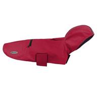Record - Diran Waterproof Foldable Waterproof Dog Raincoat with Hood, Windproof with Elastic Back Legs and Reflective Bands. Practical and Protective for All Climates | Red, 3XS
